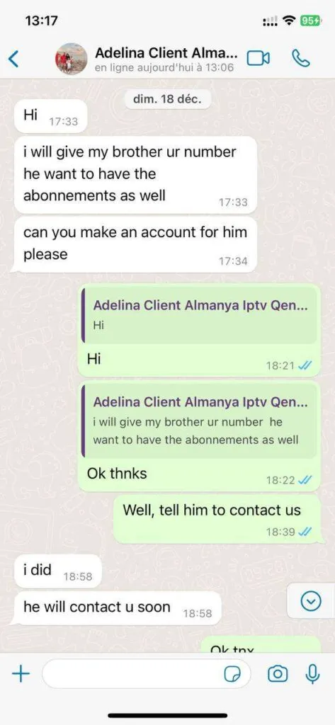 Échanges WhatsApp réactifs avec le support technique